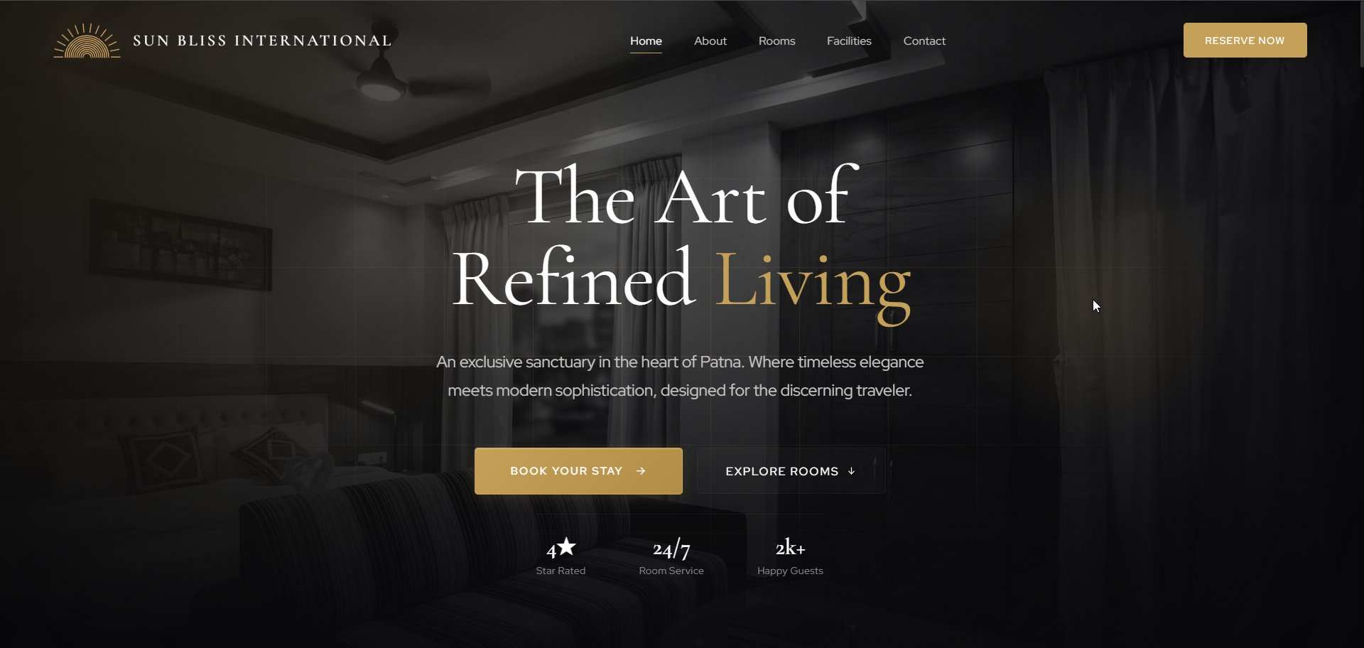 SunBliss Hotel website